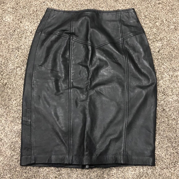 Architect Dresses & Skirts - ARCHITECT 100% Leather Black Skirt Size 10